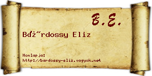 Bárdossy Eliz névjegykártya